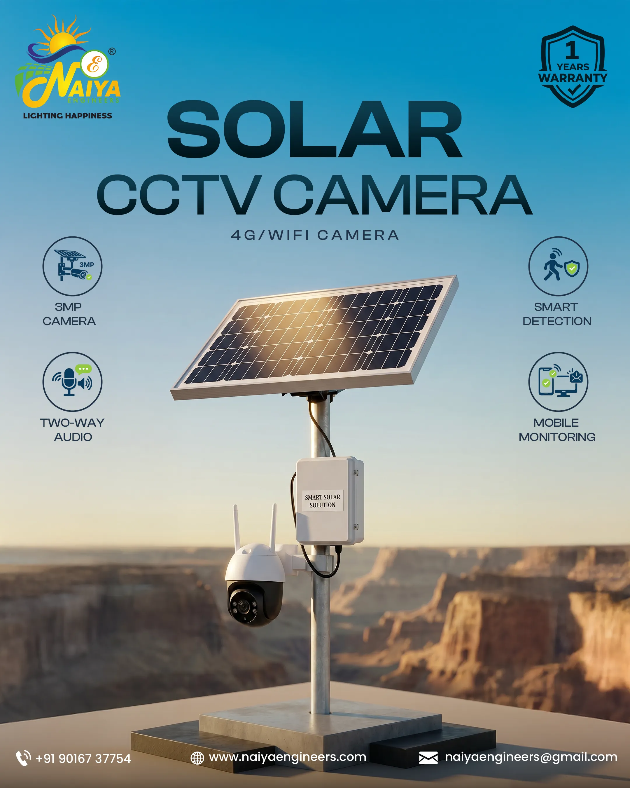 Naiya Light smart solar cctv product post